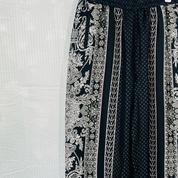 Bar III bandanna Style Casual Palazzo Pants Black And White Size medium Lined - Picture 3 of 13